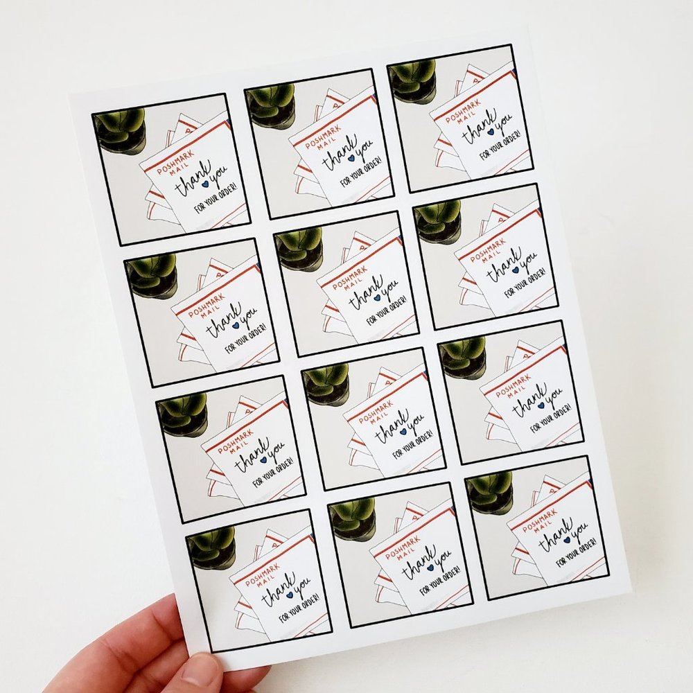 LB001 STICKERS Custom Poshmark Stickers Thank You for Your Order Personalizable - Picture 4 of 8